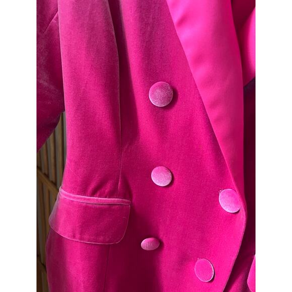 House of CB pink  Double-Breasted velvet blazer dress - Picture 3 of 7